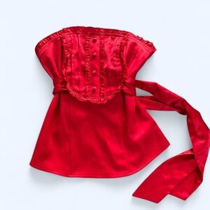 Vintage Charolette Russe corset top with tie back